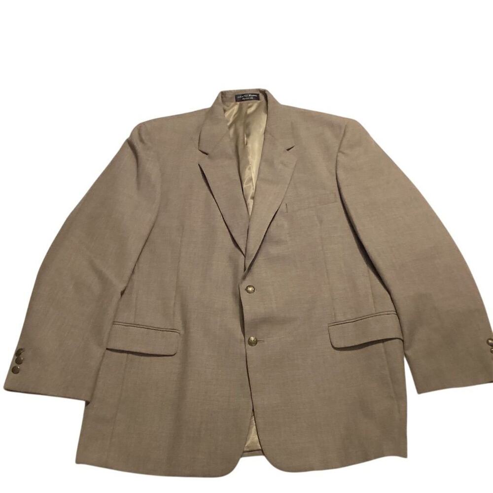 Wall Street Collection Men's 48L Brown Wool‎ Blend Blazer